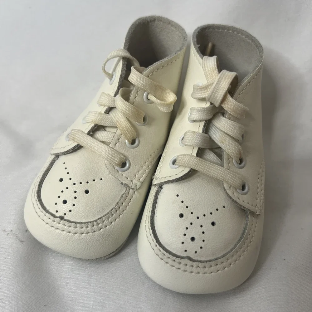 Wee Walker Soft Soles‎ Sz 1 White Shoes Infant Baby 6 Wks - 3 Months